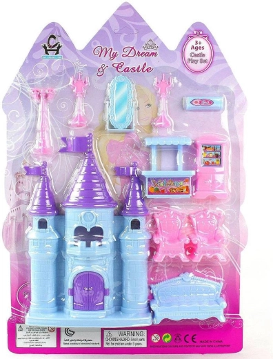 Château bleu ADAR pour poupées avec accessoires (11 pièces)