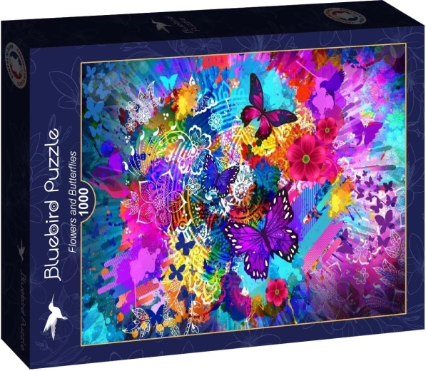 Puzzle Bluebird Fleurs et papillons 1000 pièces