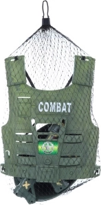 Ensemble militaire pour enfants avec casque et mitraillette