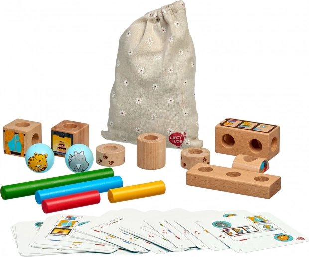 Puzzle en bois CHATS LUDIQUES avec modèles Lucy & Leo