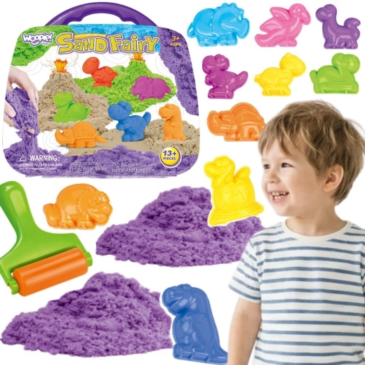 Woopie sable cinétique dinosaures dans une valisette – 13 pièces
