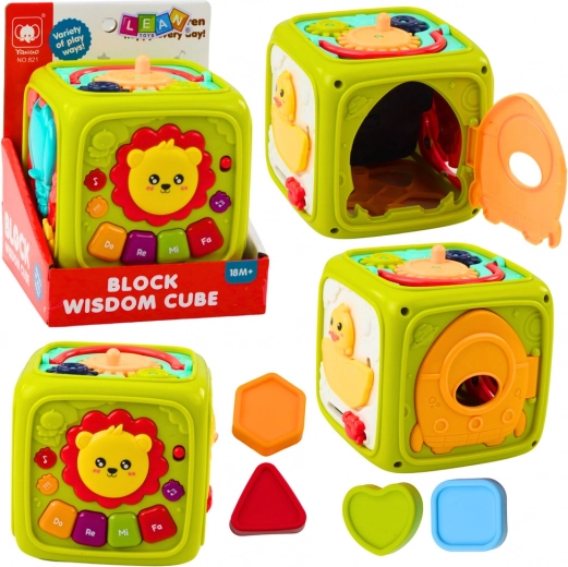 Cube éducatif interactif pour enfants Lion Vert