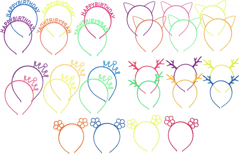 Serre-tête avec décoration, assortiment de couleurs