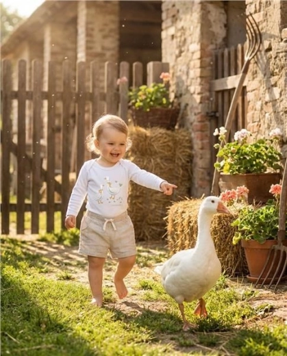 Adorable motif de petites oies