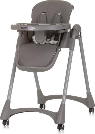 Chaise haute CHIPOLINO Candy Shop Granite – réglable, compacte et sûre