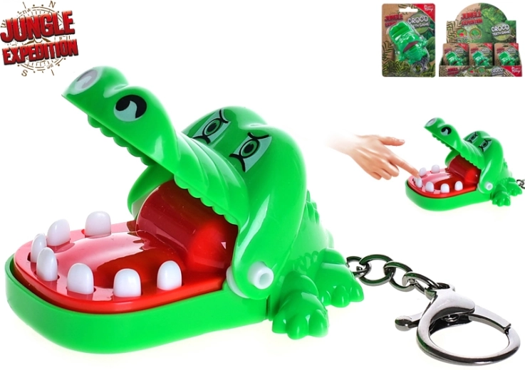 Jungle Expedition porte-clés avec jeu crocodile 7 cm