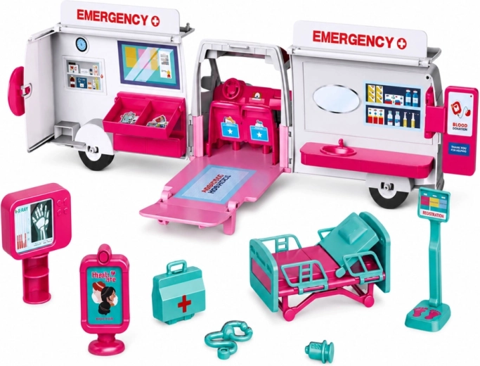 Ambulance qui se transforme en mini clinique