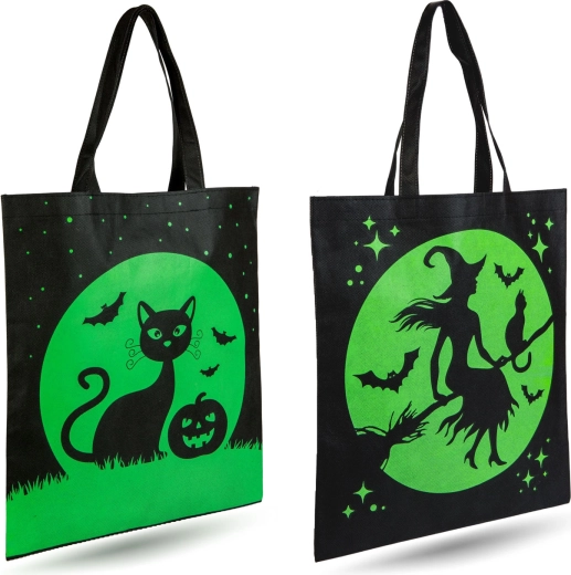 Sac Halloween avec motif de chat ou de sorcière - 1 pièce