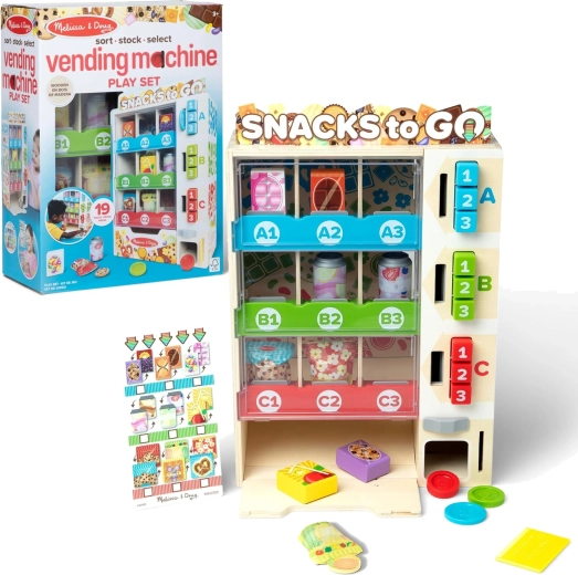 Distributeur automatique en bois de snacks Snack to Go Melissa & Doug – jeu de marchand