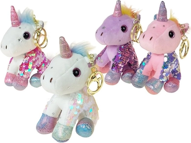 Porte-clés en peluche licorne