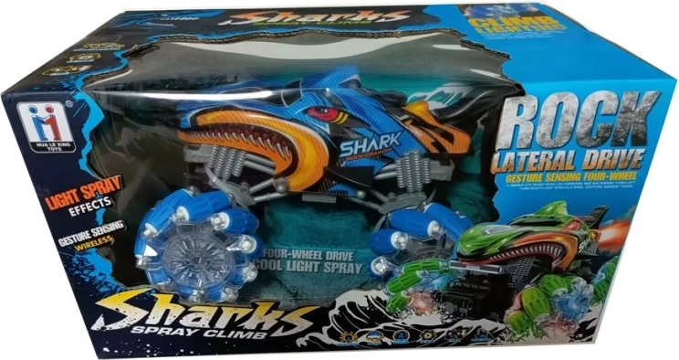 Voiture RC Requin bleue avec effet de brouillard et 2,4 GHz