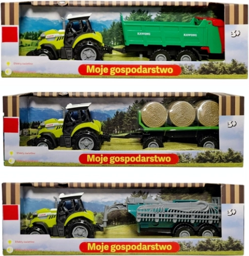 Tracteur avec remorque avec lumière et son