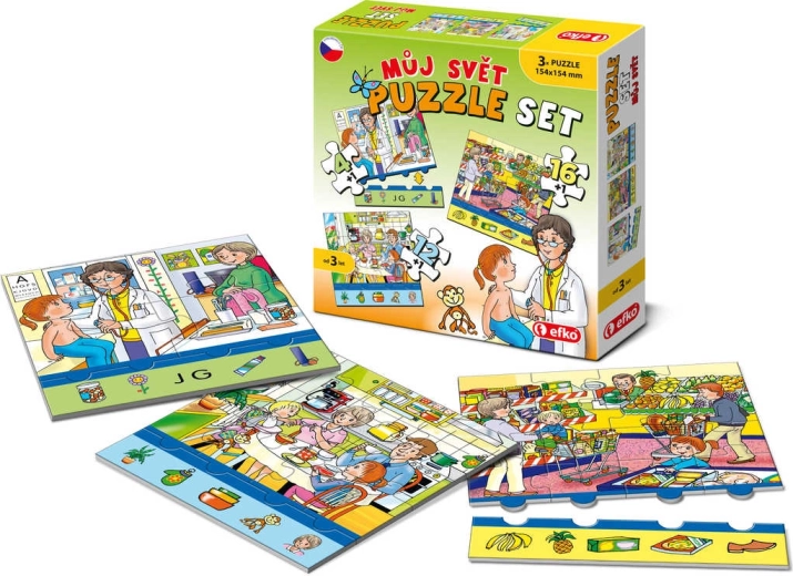 Efko puzzle Mon monde 3 en 1 (4, 12 et 16 pièces)