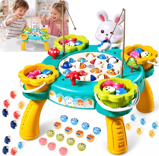Jeu de pêche magnétique avec étang rotatif et musique