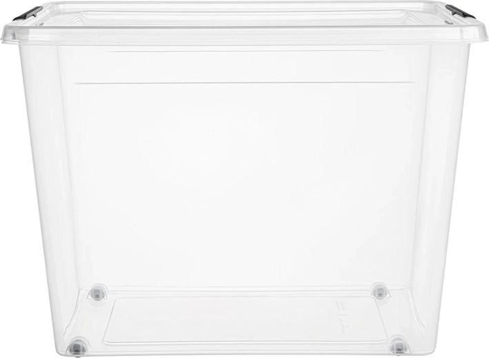 SimpleStore boîte de rangement avec couvercle sur roulettes 80 l