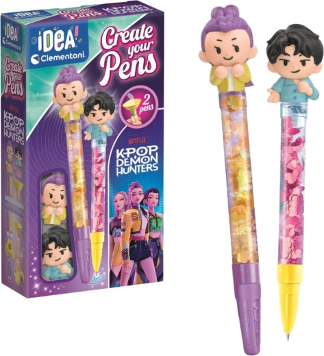 Mini usine à stylos Clementoni Idea Art KPOP Demon Hunters Rumi et Jinu