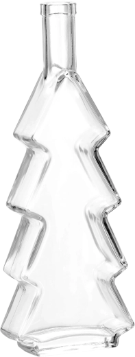 Bouteille en verre 500 ml en forme de sapin de Noël avec bouchon 19 mm