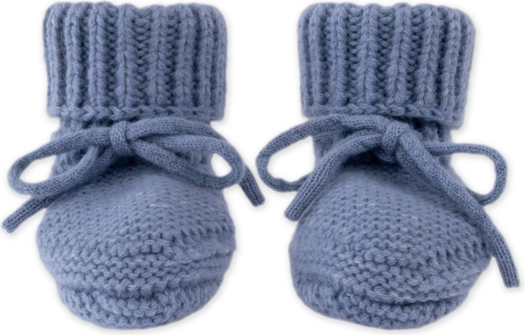 Chaussons tricotés en mérinos Lodger Stone (6–12 mois)