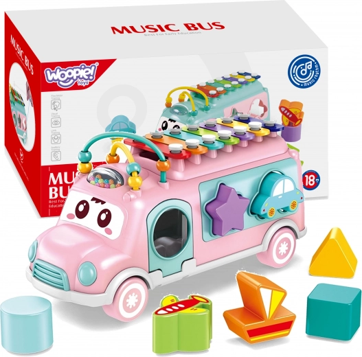 Woopie Baby bus musical – trieur de formes avec xylophone, rose