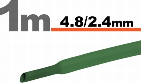 Gaine thermorétractable verte 4,8 / 2,4 mm