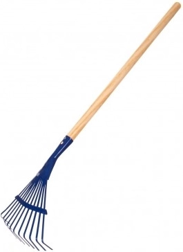 Râteau à main pour enfants avec manche en bois 80 cm – Bleu