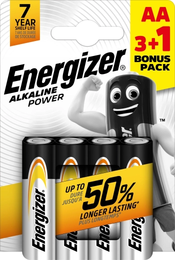 Energizer Alkaline Power AA piles alcalines 3+1 gratuit