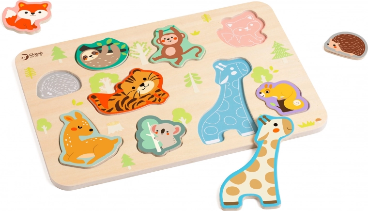 Puzzle en bois à encastrer animaux CLASSIC WORLD