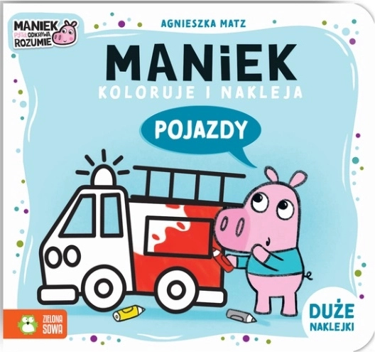 Maniek colorie et colle des véhicules