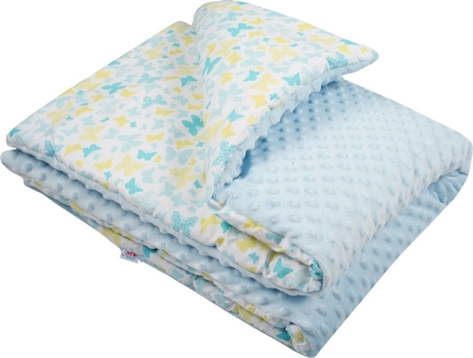 Couverture pour enfant en minky avec rembourrage New Baby bleu 80 × 102 cm