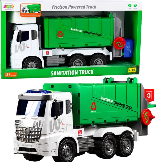 Camion-poubelle géant avec lumières et sons 1:10 avec fonction de levage
