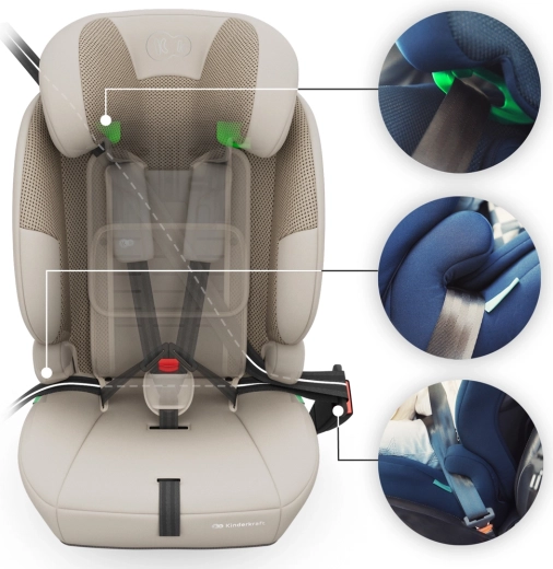 Installation facile sans ISOFIX grâce à la ceinture 3 points