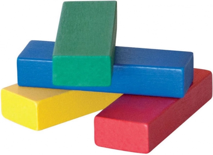 Pièces en bois colorées