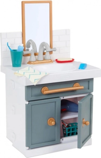Lavabo de salle de bain pour enfants avec miroir et accessoires