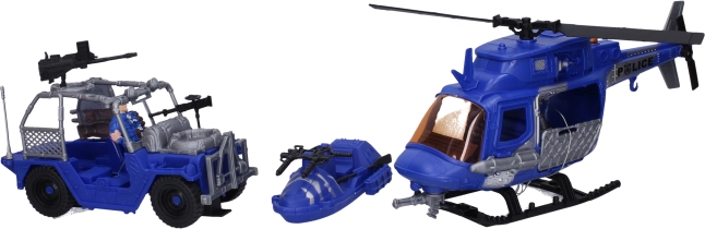 Ensemble de jeu policier avec figurines et hélicoptère