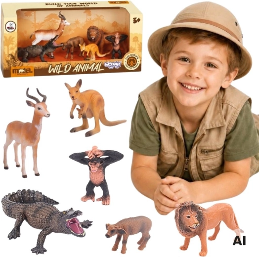 Woopie ensemble de figurines d’animaux safari 6 pcs
