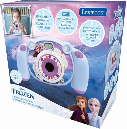 Caméra et appareil photo numériques HD pour enfants Lexibook Frozen avec carte SD