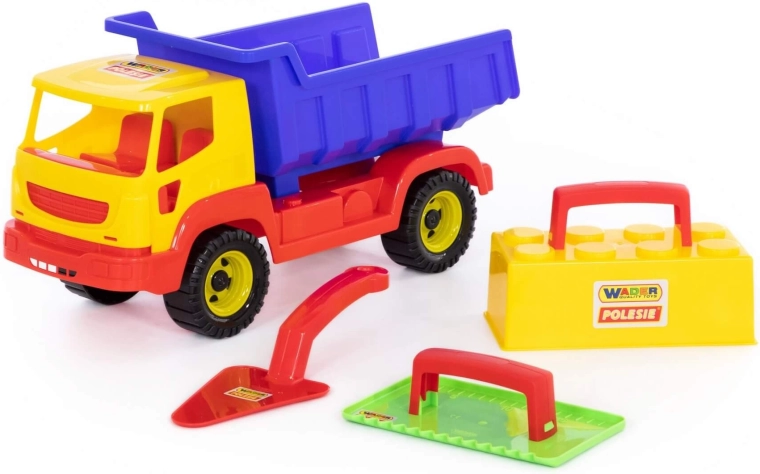 Camion-benne avec outils de maçon