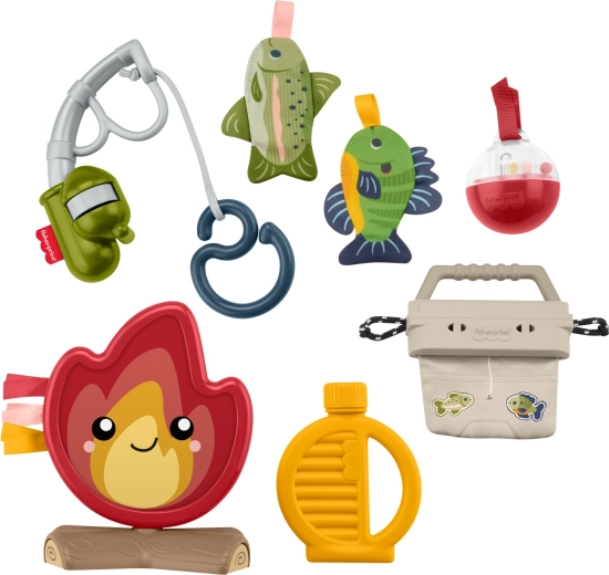 Jeu de pêche avec canne et poissons croustillants