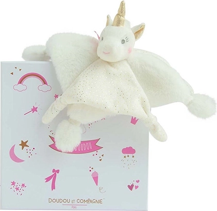 Coffret cadeau doudou – peluche câline licorne 22 cm