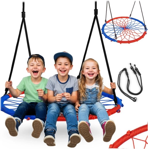 Balançoire suspendue nid Swingo 95 cm bleu-rouge Neo-Sport