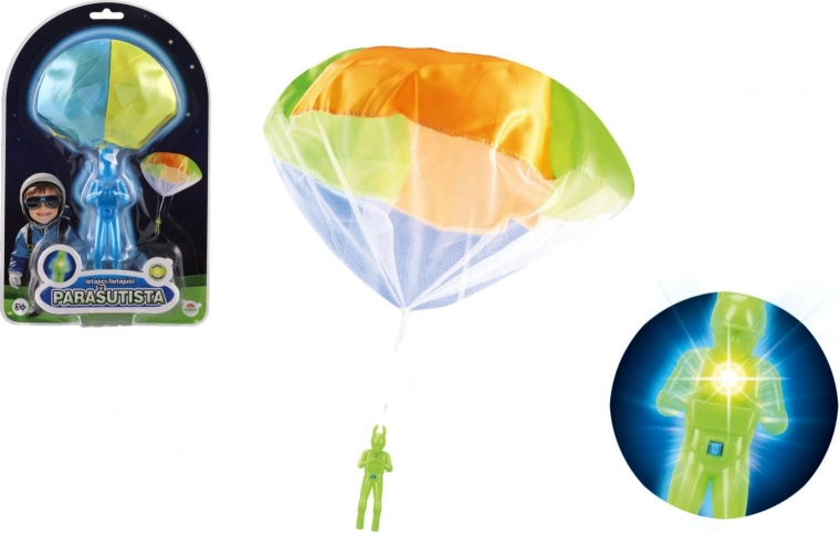 parachutiste lumineux avec parachute – jouet volant pour enfants 12 cm