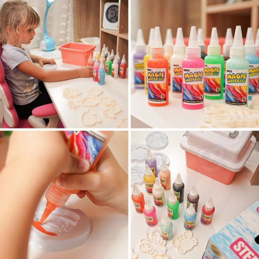 Propres figurines colorées en gel