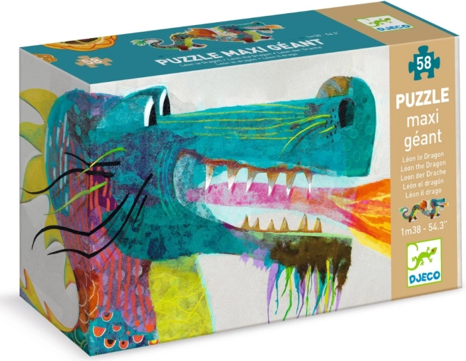 Grand puzzle Djeco Dragon, 58 pièces