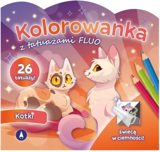 Coloriages fluo avec tatouages – Petits chats