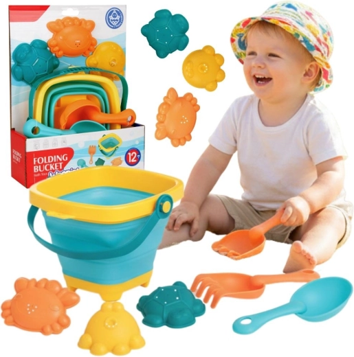 Woopie Baby seau pliable avec outils et moules à sable