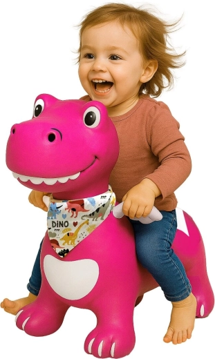 Dinosaure sauteur à ailes HoppyDoo rose avec pompe