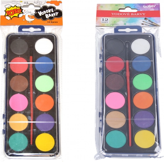 Aquarelles 12 couleurs avec pinceau