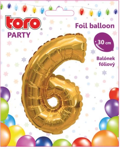 Ballon en aluminium chiffre 6, 30 cm, doré TORO