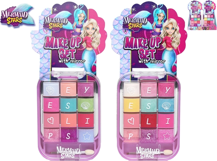 Palette de maquillage pour enfants avec miroir Mermaid Stars