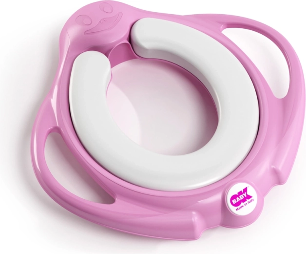 Okbaby Pinguo Soft réducteur de WC souple antidérapant avec poignées rose - 1 pièce